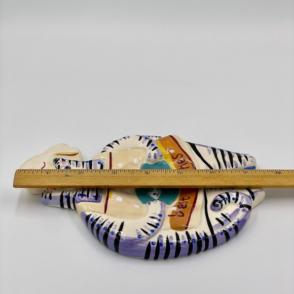 Vintage Dana Simson Cat Chef Spoon Rest – "Best Fishes" 2001 Ceramic 🐱 - Picture 5 of 7